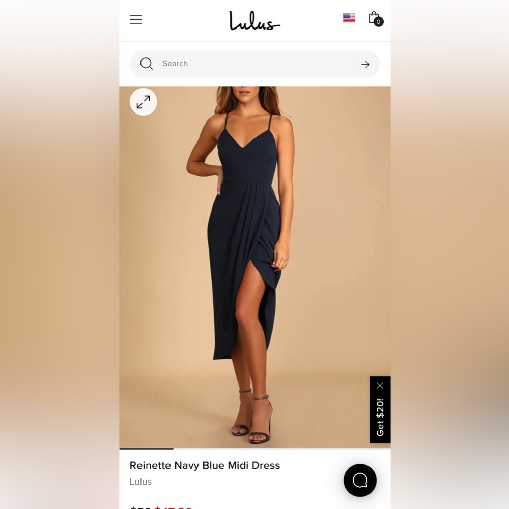 Reinette Navy Blue Midi Dress